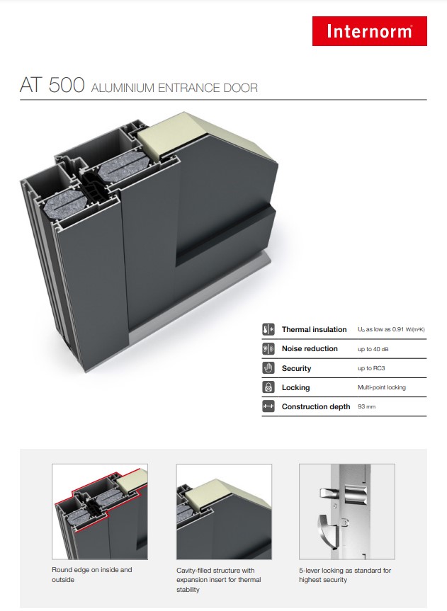 AT500 Aluminium Entrance Door