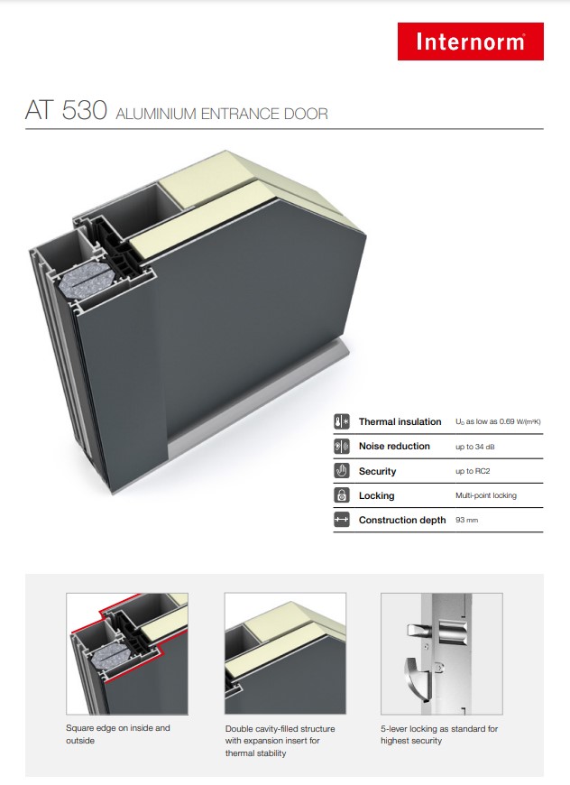 AT530 Aluminium Entrance Door